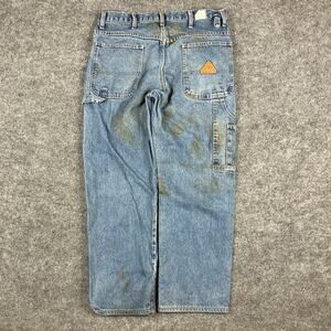 Bulwark FR Work Jeans Mens 36x37U Blue Denim Flame Resistant Carpenter Pants